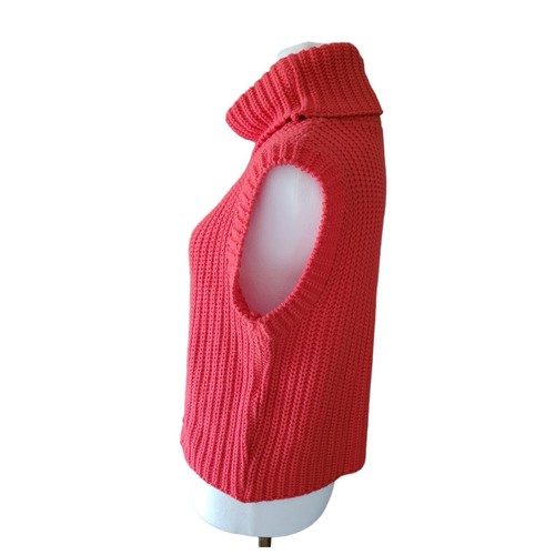 Coolwear USA Women's Large Turtleneck Sleeveless Sweater NWT Chunky Cable Knit - Picture 2 of 10