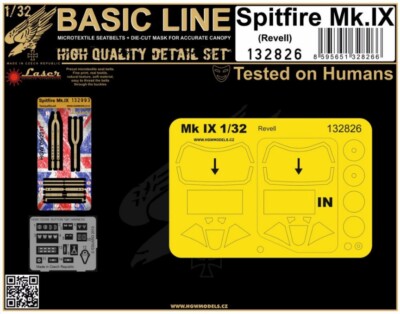 HGW 1/32 Spitfire Mk.IX Seatbelts and mask for Revell - Basic Line - 132826 HGW 1/32 Spitfire Mk.IX Seatbelts and mask for Revell - Basic Line - 132826