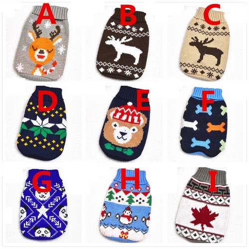 Dog Winter Sweater Christmas XXS XS Small Xmas Pet Outfit Puppy Knitted Jumper - Imagen 19 de 26