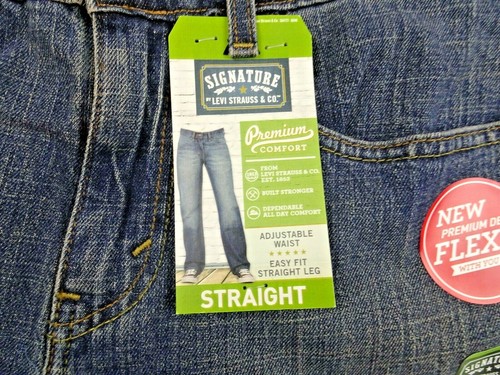 Signature Levis Girls Blue Jeans 16 Straight Gold Flex Pants NWT W31 x L28.5 - Picture 4 of 7