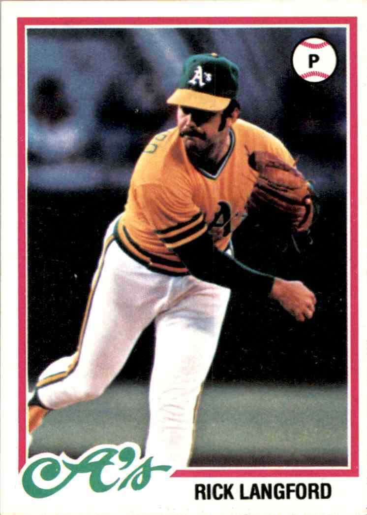 1978 Topps Baseball Card Rick Langford Dp RC RC #327 (97051)