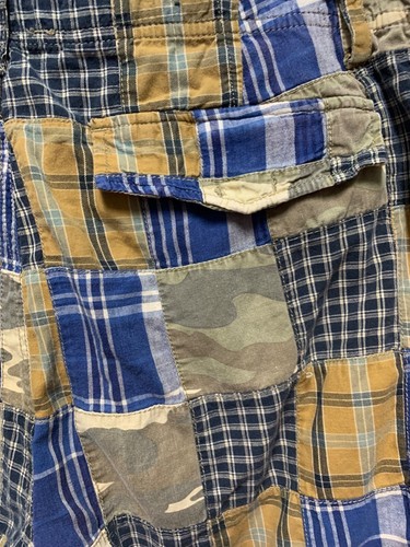 Nautica shorts size 32 multicolor Plaid Madras Camouflage patchwork 13" inseam - Picture 7 of 7