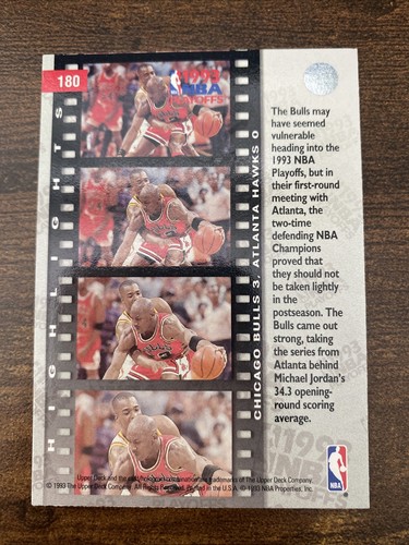1993 Upper Deck Michael Jordan #180 Basketball Card - Picture 2 of 4