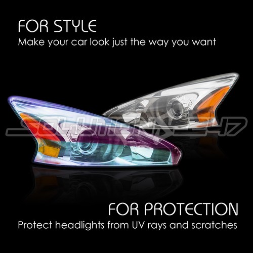 PURPLE Chameleon Neo Chrome Headlight Taillight Fog Vinyl Tint Film 2PCS 12"x24" - Foto 3 di 5