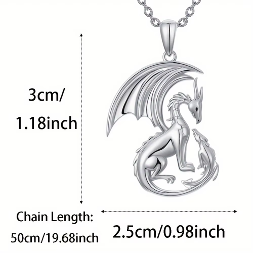 Exquisito Collar Colgante Madre e Hijo Dragón Volador Moda con Caja de Regalo - Imagen 4 de 5