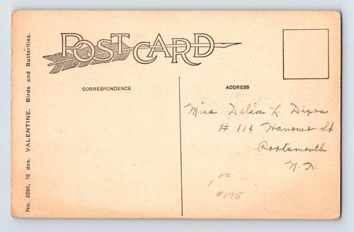 AK Valentinstag Schmetterling Blumen 1910er Jahre unbespielt geteilte Rückseite - Bild 2 von 2