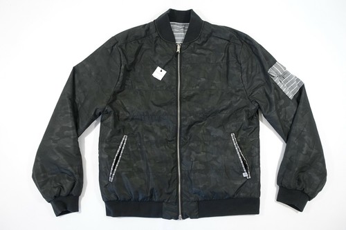 SOVEREIGN CODE WALDEN B334 BLACK CAMO MILITARY MEDIUM REVERSIBLE BOMBER JACKET - Picture 1 of 11