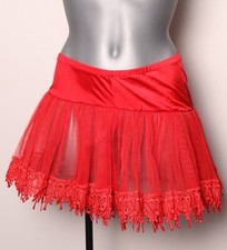 One Size Small/Med Vintage Leg Avenue Red tulle tutu skirt w/embroidery detail