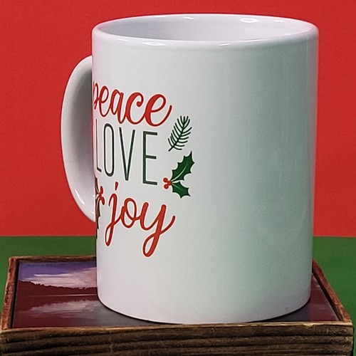 Coffee mug Holliday design all over multiple colors brand New. shiny white - Picture 6 of 8