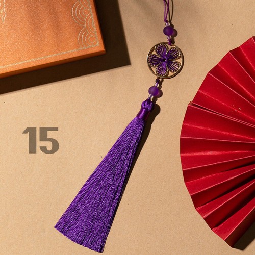 Llavero Antiguo Borlas Flecos Antigüedad Hanfu Chino Colgante Abanico Decoración - Imagen 14 de 30