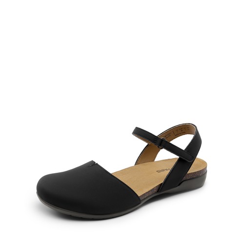 DREAM PAIRS Women's Closed Toe Sandals Arch Support Footbed Flats Summer Shoes - Picture 8 of 32
