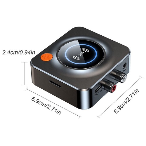 Bluetooth 5.1 Audio Receiver Wireless 3.5mm AUX NFC to 2RCA Jack Stereo Adapter - Picture 2 of 21