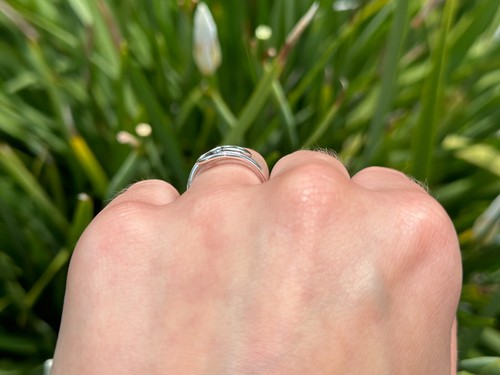 Safety Pin Adjustable Band Oxidized Ring 925 Sterling Silver 11.8mm - Bild 2 von 11