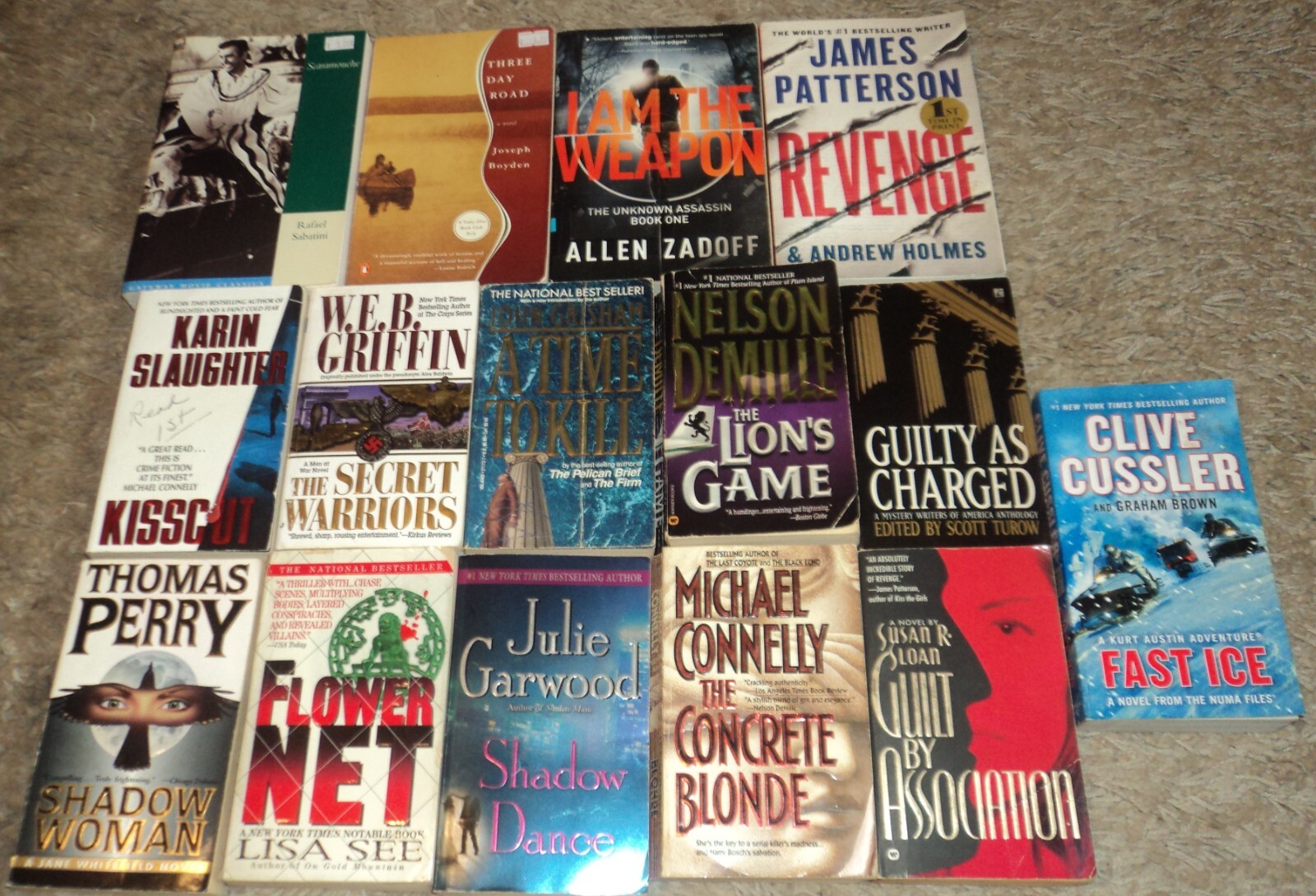 ASSORTED "THRILLER / SUSPENSE / ADVENTURE" BOOK COLLECTION LOT OF 15