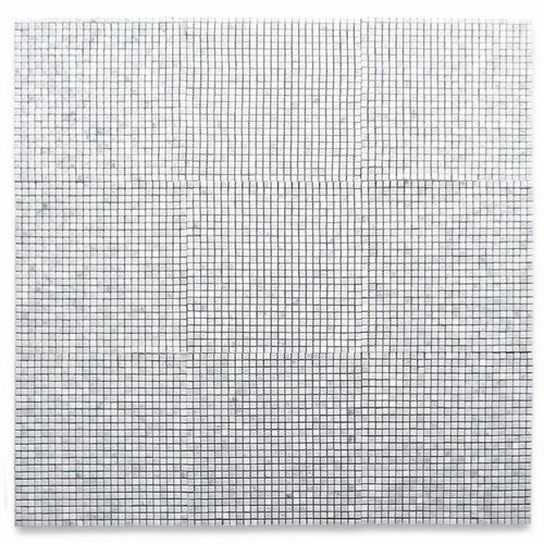 C21XT Tumbled Non Slip Carrara White Marble 3/8x3/8 Square Shower Floor Tile - Picture 5 of 6