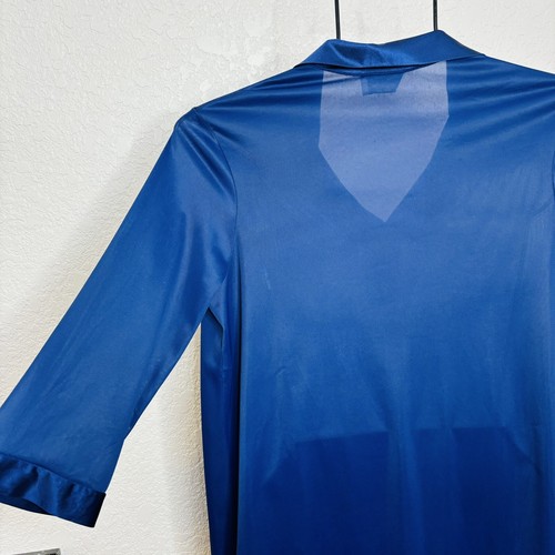 Vintage Vanity Fair Robe Small S Nylon Dressing Gown 3/4 Sleeve Pocket Button Up - Picture 9 of 9