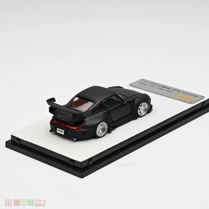 PGM 1:64 Porsche RWB 911 930 Black Alloy Car Model