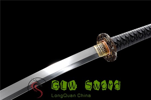 GLW Sword Japan Samurai Swords Katana Carbon Steel Full Tang Sharp Copper Tsuba - Picture 11 of 12
