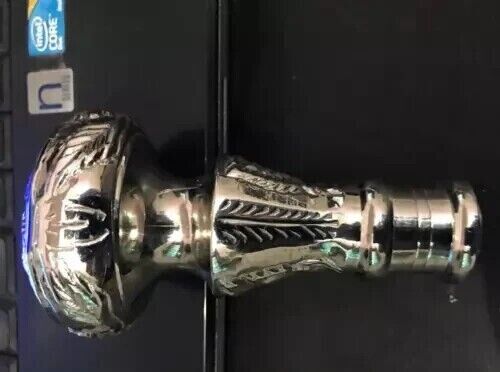 Antique Silver Brass Solid Knob Head Handle Cane Wooden Walking Stick Nautical - Picture 2 of 4