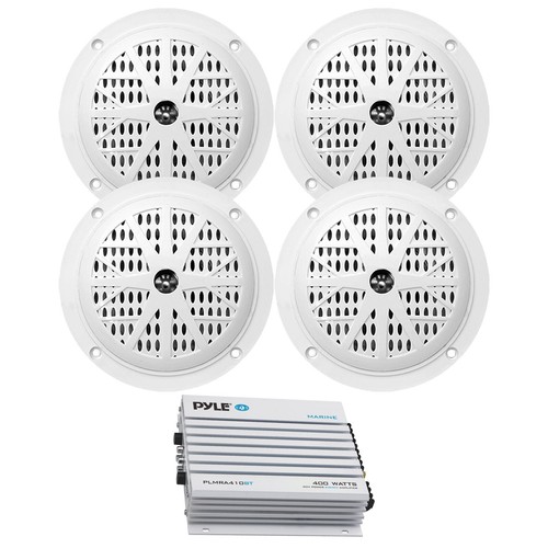 Pyle PLMRA410BT 4Channel Waterproof Marine Bluetooth Amp, 4x 5.25