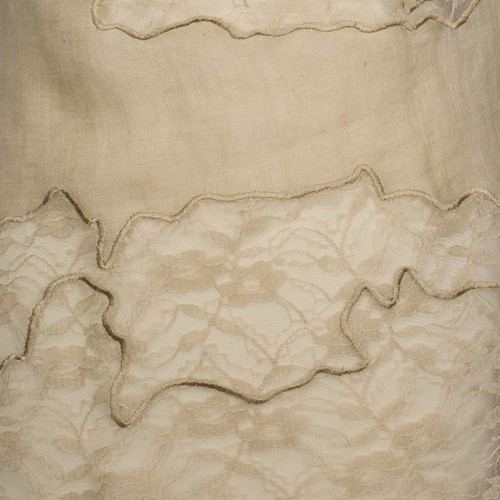 Edler Schal Abendstola Spitze, Beige 100% Leinen linen evening stole lace - Bild 3 von 3