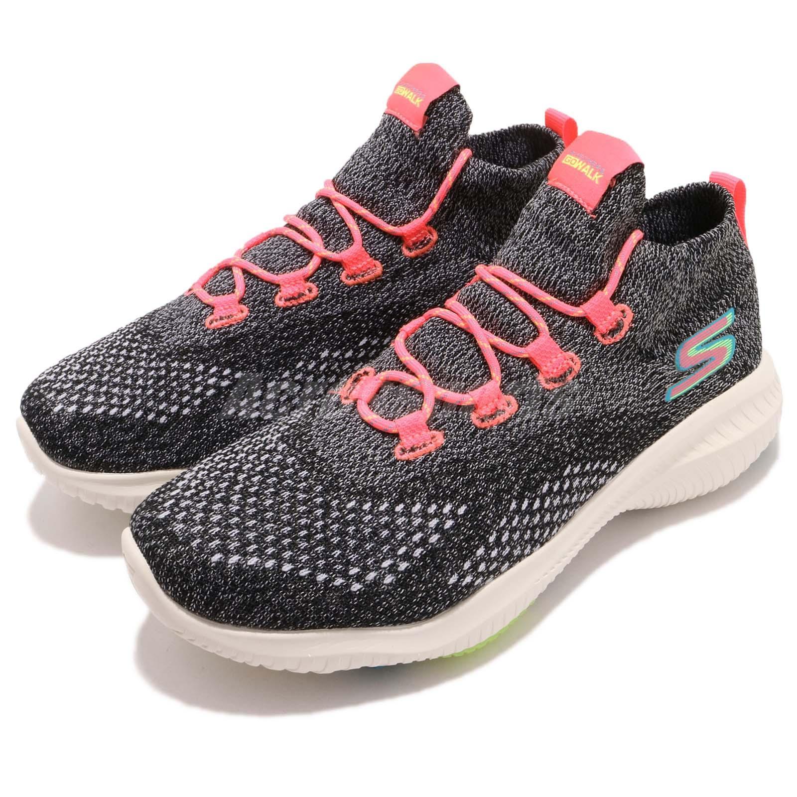 Skechers Go Walk Revolution Ultra Grey Pink Womens Running Shoes 15667-BKMT Skechers Go Walk Revolution Ultra Grey Pink Womens Running Shoes 15667-BKMT