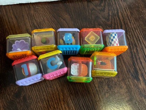 Fisher Price Peek-A-Boo Blocks Lot Of 9 Sensory Toys Animals Shapes Colors - Picture 7 of 7