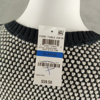 コレクション 7C NWT $59 CHARTER CLUB Fall Textured Sweater XL(16-18) Blk/Wht