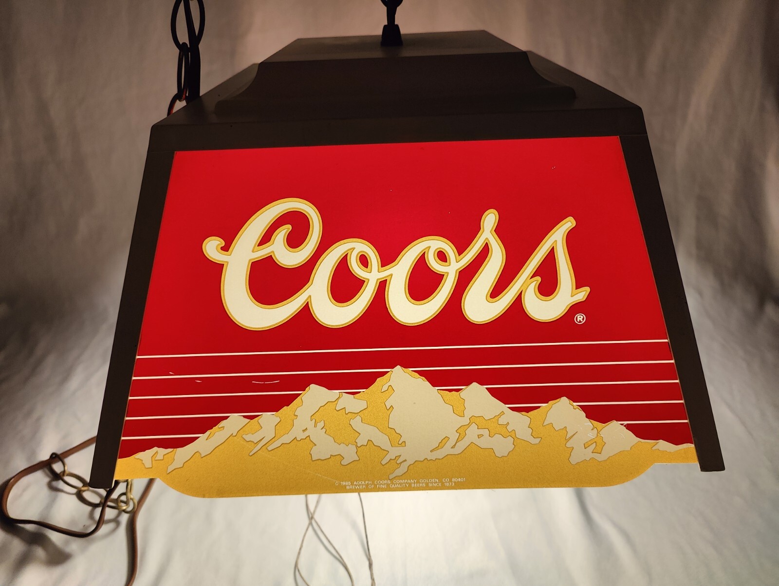Vintage Coors Mountains 1985 Beer Pool Billiard Poker Table Hanging