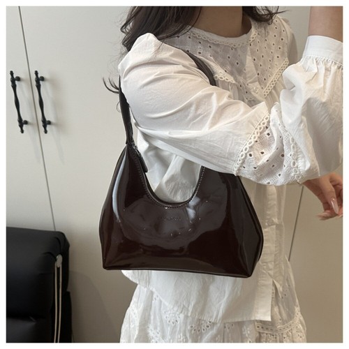 PU Armpit Bag Solid Color Underarm Bags Casual Half Moon Bag Women Girls - Picture 9 of 16