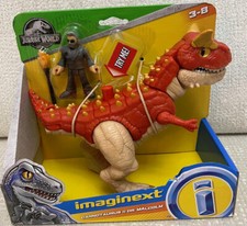 Imaginext Carnotaurus Dr Malcolm Jurassic World Red Dinosaur Action Figure NIP