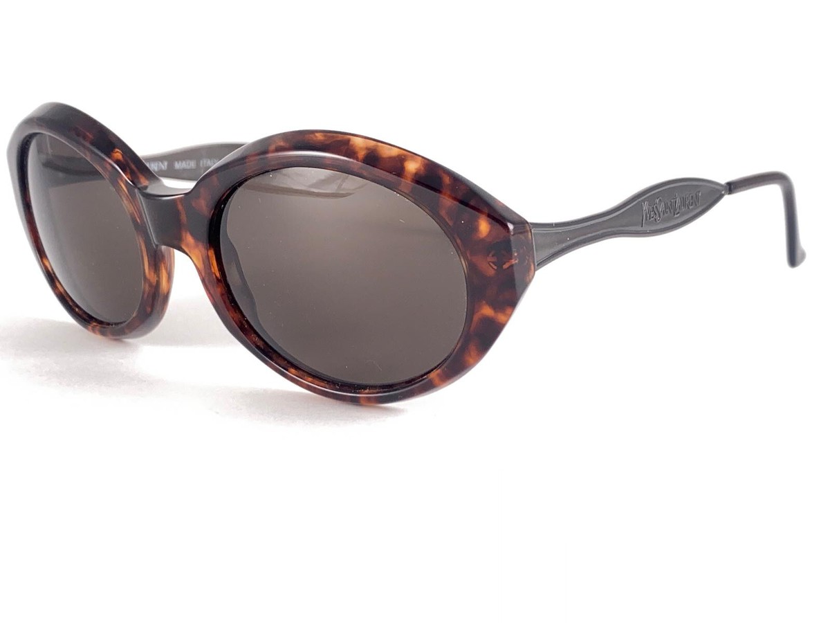 NEW VINTAGE YVES SAINT LAURENT 6556 TORTOISE OVAL YSL SUNGLASSES