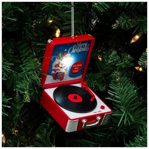 Mr. Christmas Light Up Mini Plattenspieler Weihnachtsschmuck 3,5" - Bild 1 von 2