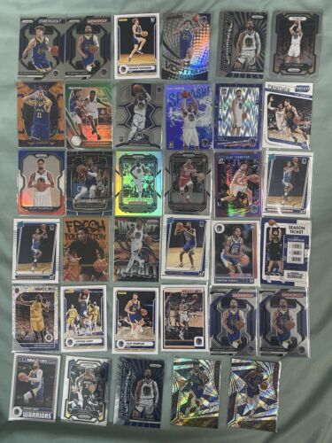 Golden State Warriors Basketball 35 Card Lot Curry, Klay, Kuminga Rookies, Prizm - Afbeelding 1 van 7