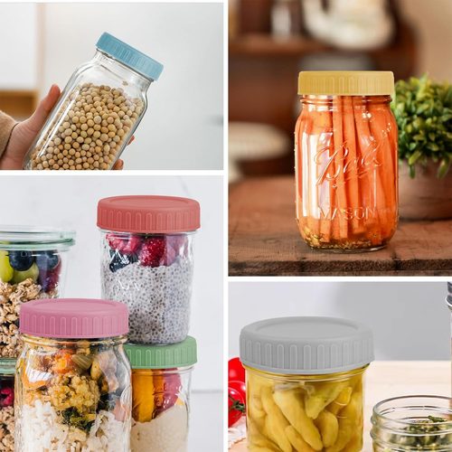 Vaincre 8PCS Mason Jar Lids - Colored Plastic Mason Lids Regular Mouth - Picture 7 of 12