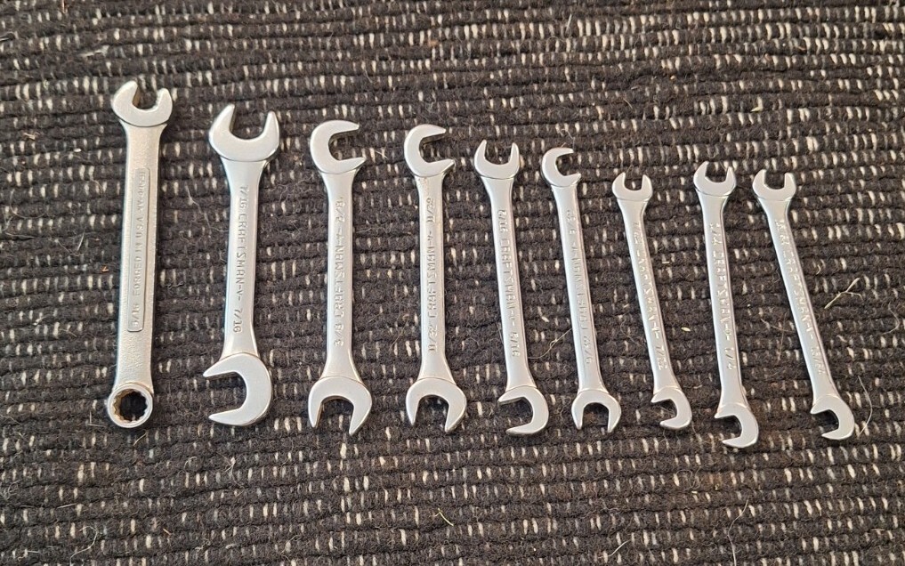 Craftsman USA Supertuff 8 Piece SAE Open End Ignition Wrench Set 9_4306 USA eBay