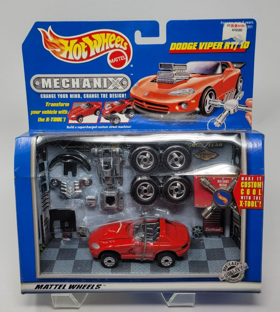 1997 Hot Wheels Mechanix - RED Dodge Viper RT/10 - NIB - X Tool