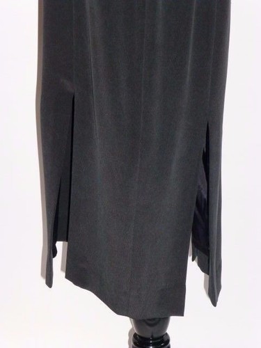 Vintage Dana Buchman Black Silk L.S. "Car Wash" Hem Dress,Size 8, CA. 1980's, A+ - Picture 9 of 12