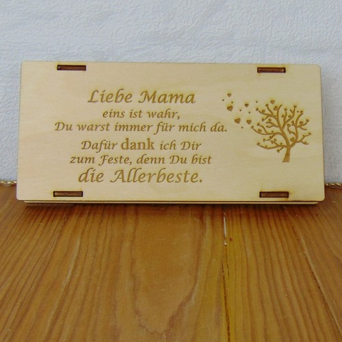 Geschenk zum Muttertag Frauentag Holzkiste mit Deckel für Schokolade - Bild 8 von 10