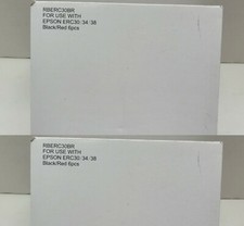 x12 Epson ERC 30 / 34 / 38 BLACK & RED Ink POS Printer Ribbon Cartridges Ribbons