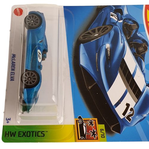 Hot Wheels McLAREN ELVA HW Exotics BLUE Super Car 203/250 2021 NEW Sent In Box - Picture 4 of 6