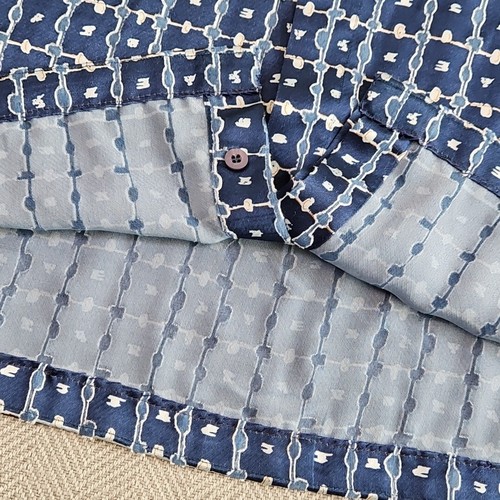 Vintage 90er Pelle Pelle Marc Buchanan Herren Hemd 3XL Geometrischer Druck Knopfleiste Blau - Bild 7 von 14