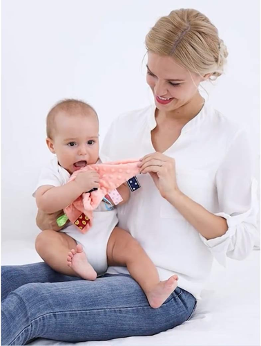 Baby Tags Security Blankets - Baby Soothing Plush Blanket with Colorful Tags, 10 - Picture 6 of 22