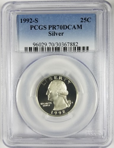 1992-S PCGS PR70DCAM 25C Silver Quarter #7 ~ PROOF 70 - Picture 2 of 3