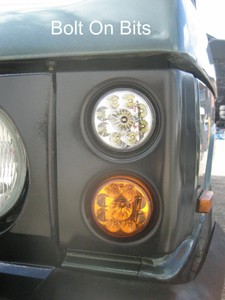 RDX-LED-Front-Light-lamp-BLACK-Pods-Range-Rover-Classic-NEW