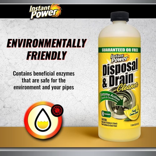 Instant Power Disposal and Drain Cleaner Liquid Enzyme Clog Remover, 33.8 Fl oz - Picture 6 of 14