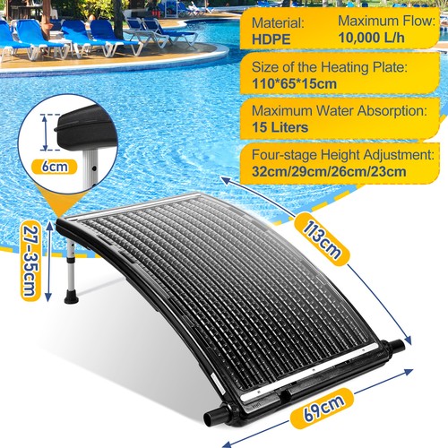 Solar Poolheizung Solar Warmwasserbereiter versenkbare Halterung 110cmx65cm - Bild 2 von 8