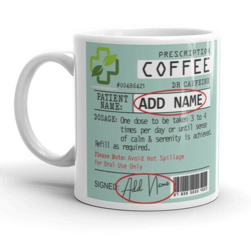 Tazza Prescrizione Tazza Caffè Personalizzata Tazza Tè Dottore Regalo Divertente Novità - Foto 2 di 11