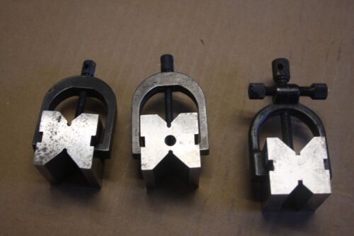 3 l.s. Starrett V blocks and clamps 1/4-20nc No. 278