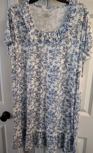 Elizabeth & Nicole Womens Floral Ruffle n Lace Nightgown Super Soft NWT + Free🎁 - Picture 5 of 8